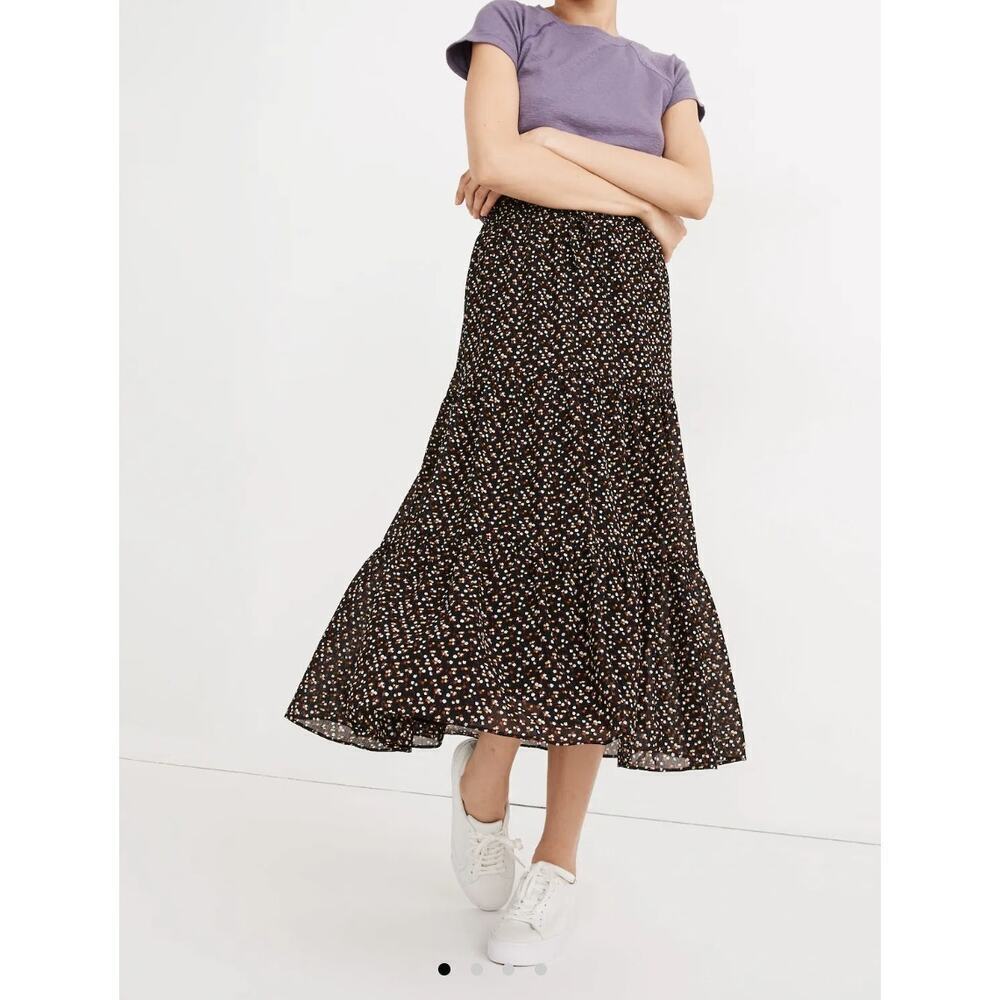 Madewell Floral Georgette Tiered Midi Maxi Skirt